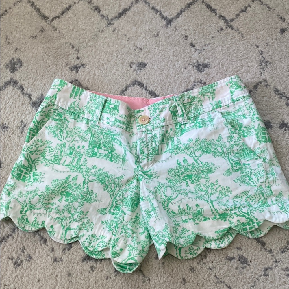Lilly Pulitzer Spring Fever Toile Buttercup shorts